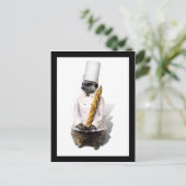 メアキャットシェフとバゲット ポストカード (スタンド正面)