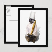 メアキャットシェフとバゲット ポストカード (正面/裏面)