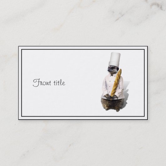 メアキャットシェフとバゲット 名刺 (正面)