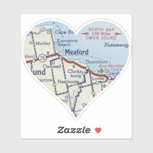 メアフォードオンタリオヴィンテージの地図 シール (シート)