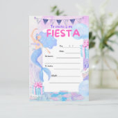 メアメイドの誕生日ガールパーティー招待状 招待状 (スタンド正面)