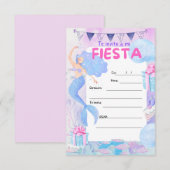 メアメイドの誕生日ガールパーティー招待状 招待状 (正面/裏面)