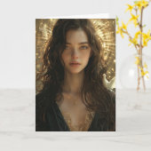 メアリと鳩 カード (黄色い花)