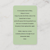 メアリの汚れのないハートとリリー祈りの言葉カード 名刺 (裏面)