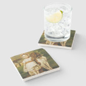 メアリキツネスペインのと指針犬(G.F.ワット) ストーンコースター (横)