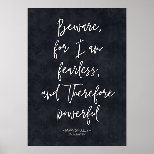 メアリクラシックー・シェリーのフランケンシュタインからの引用文 ポスター (正面)