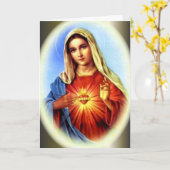 メアリハート賛美のヴァージン カード (黄色い花)