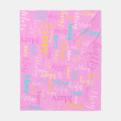 メアリパーソナライズされたー短名ライトピンク毛布 フリースブランケット (正面)