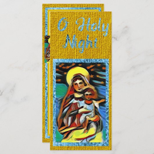 メアリーとイエズスズスアートクリスマスフラットカード (正面/裏面)