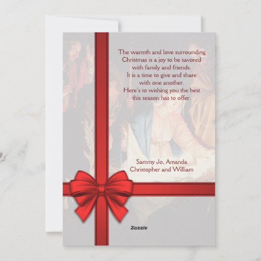 メアリーとジョセフのメリークリスマスとのイエスの子供 シーズンカード (裏面)