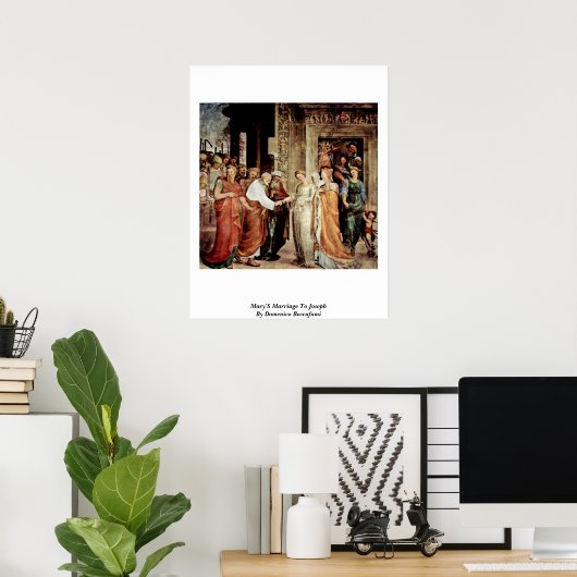 メアリーとジョセフの結婚はドメニコ・ベカフミによる ポスター (ホームオフィス)