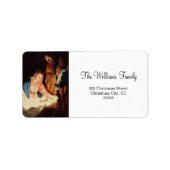 メアリーとジョセフ・メリークリスマスとの子供としてのイエス ラベル (正面)