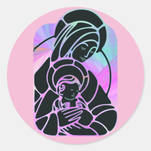 メアリーとベビーのシール ラウンドシール (正面)