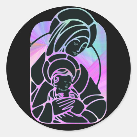 メアリーとベビーのシール ラウンドシール (正面)