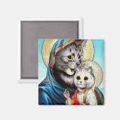 メアリーとベビーイエス猫ちゃんマグネット マグネット (正面/裏面)