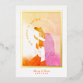 メアリーとベビーイエズスのクリスマス 箔シーズンカード (正面)