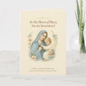 メアリーとベビーイエズブルーと赤面の花 サンキューカード (正面)