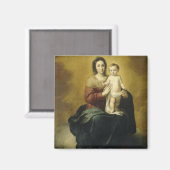 メアリーと子供、ヴィンテージファインアート マグネット (正面/裏面)