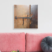 メアリーのスクールハウス素朴ドアロック – Sudbury MA キャンバスプリント (インサイチュ (リビング))