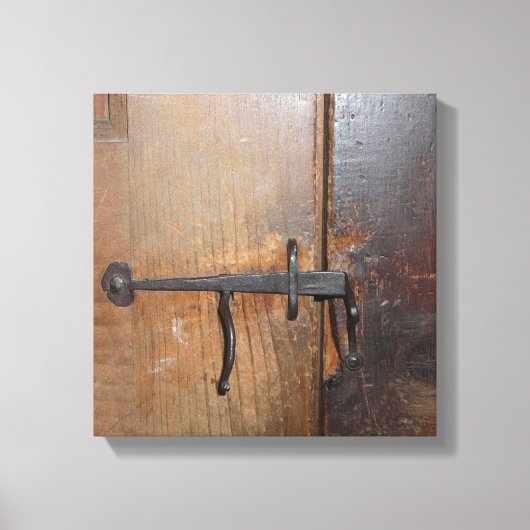 メアリーのスクールハウス素朴ドアロック – Sudbury MA キャンバスプリント (正面)