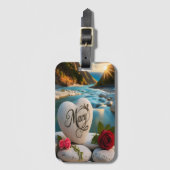 メアリーのハート石の夕日 ラゲッジタグ (正面縦)