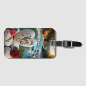 メアリーのハート石の夕日 ラゲッジタグ (正面横)