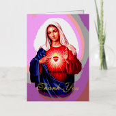 メアリーの汚れなきハートありがとう 箔グリーティングカード (正面)