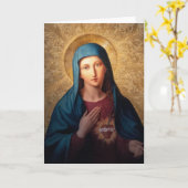 メアリーの無垢なハート カード (黄色い花)