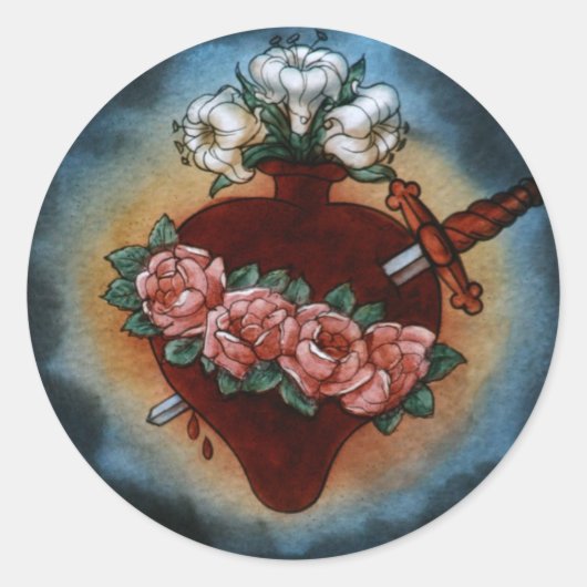 メアリーの無垢ハート ラウンドシール (正面)