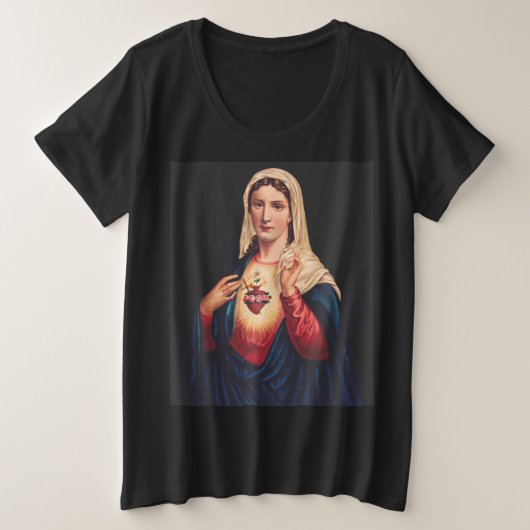 メアリーの純真なハート プラスサイズTシャツ (デザイン正面)