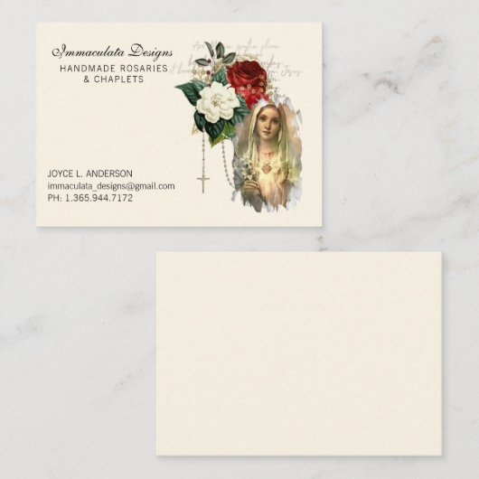 メアリーの聖ハートの汚れなし 名刺 (正面/裏面)