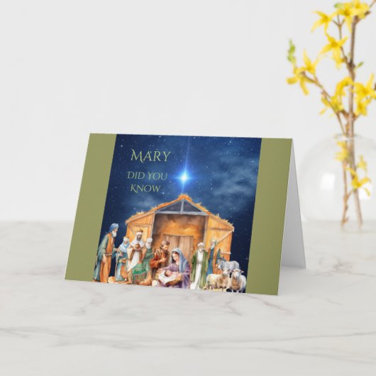 メアリーはクリスマスの出生カードを知っていた カード (黄色い花)