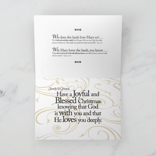 メアリーは子羊のクリスマスカードを持っていた シーズンカード (内部)