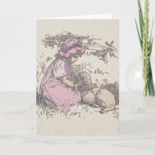 メアリーは小さな子羊の子供部屋韻を持っていた カード (正面)