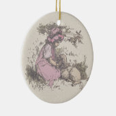 メアリーは小さな子羊の子供部屋韻を持っていた セラミックオーナメント (右)