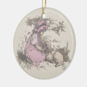 メアリーは小さな子羊の子供部屋韻を持っていた セラミックオーナメント (左)