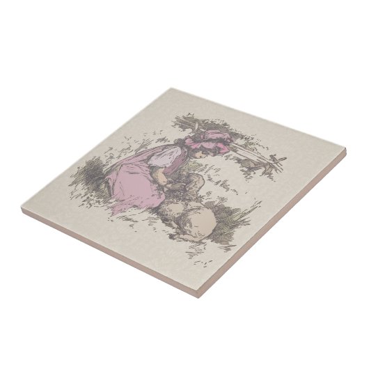 メアリーは小さな子羊の子供部屋韻を持っていた タイル (側面)