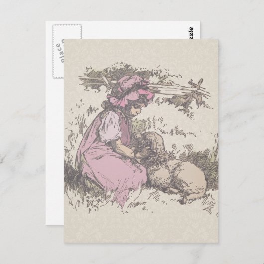 メアリーは小さな子羊の子供部屋韻を持っていた ポストカード (正面/裏面)