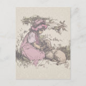 メアリーは小さな子羊の子供部屋韻を持っていた ポストカード (正面)