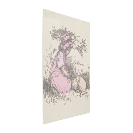 メアリーは小さな子羊の子供部屋韻を持っていた メタルプリント (3/4)