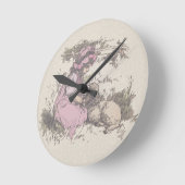 メアリーは小さな子羊の子供部屋韻を持っていた ラウンド壁時計 (傾斜)