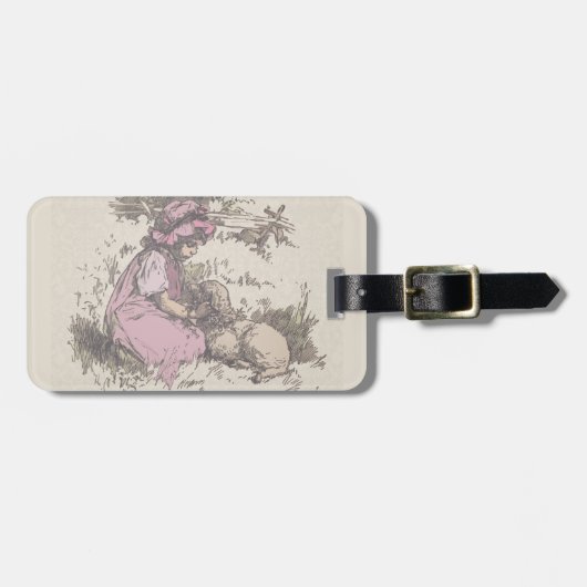 メアリーは小さな子羊の子供部屋韻を持っていた ラゲッジタグ (正面横)