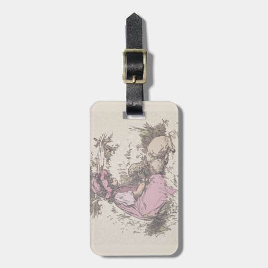 メアリーは小さな子羊の子供部屋韻を持っていた ラゲッジタグ (正面縦)