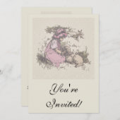 メアリーは小さな子羊の子供部屋韻を持っていた 招待状 (正面/裏面)