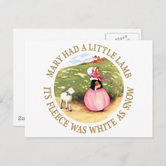 メアリーは小羊を飼っていた ポストカード (正面/裏面)