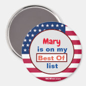 メアリーは私のリス最高のトマグネットに載っている マグネット (正面/裏面)