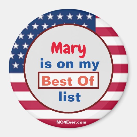 メアリーは私のリス最高のトマグネットに載っている マグネット (正面)