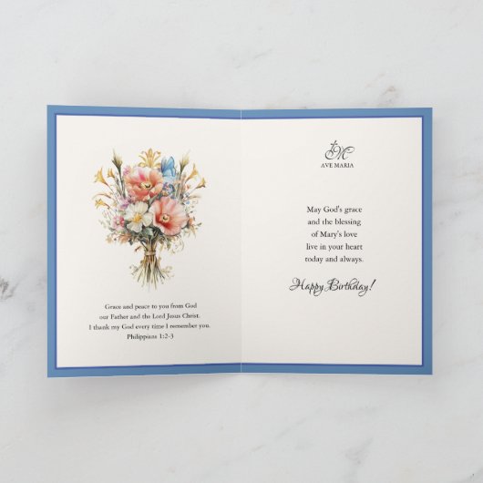 メアリーイエスフローラ聖なる書物、 経典ブルー金ゴールド カード (内部)