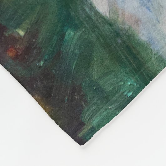 メアリーカサットガール裁縫インアガーデン フリースブランケット (角)