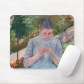 メアリーカサットガール裁縫インアガーデン マウスパッド (マウス)